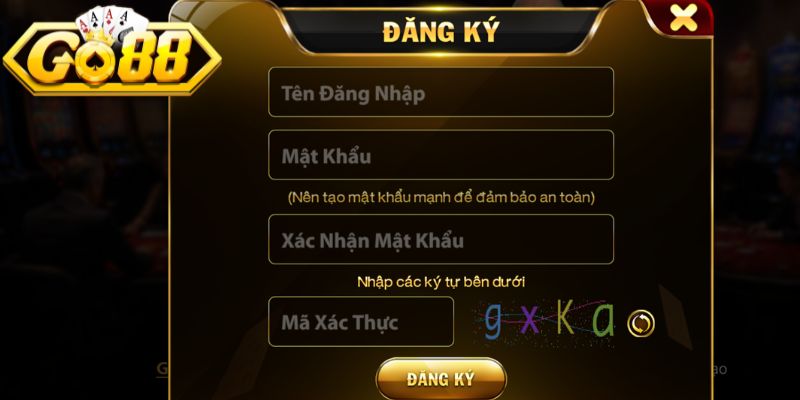 Thực hiện vài bước đơn giản để hoàn tất đăng ký Go88 